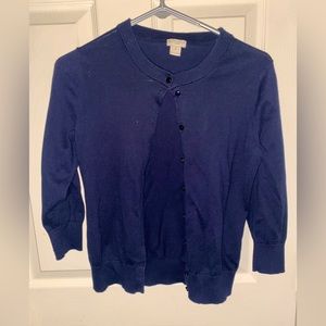 J. Crew cardigan. Navy. Quarter sleeve. Size small